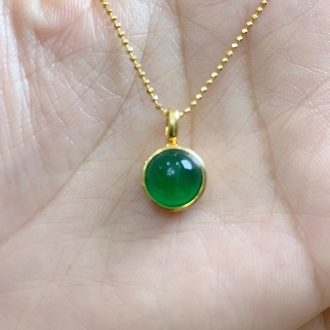 玛瑙/玉髓吊坠(赠链)银S925镶嵌