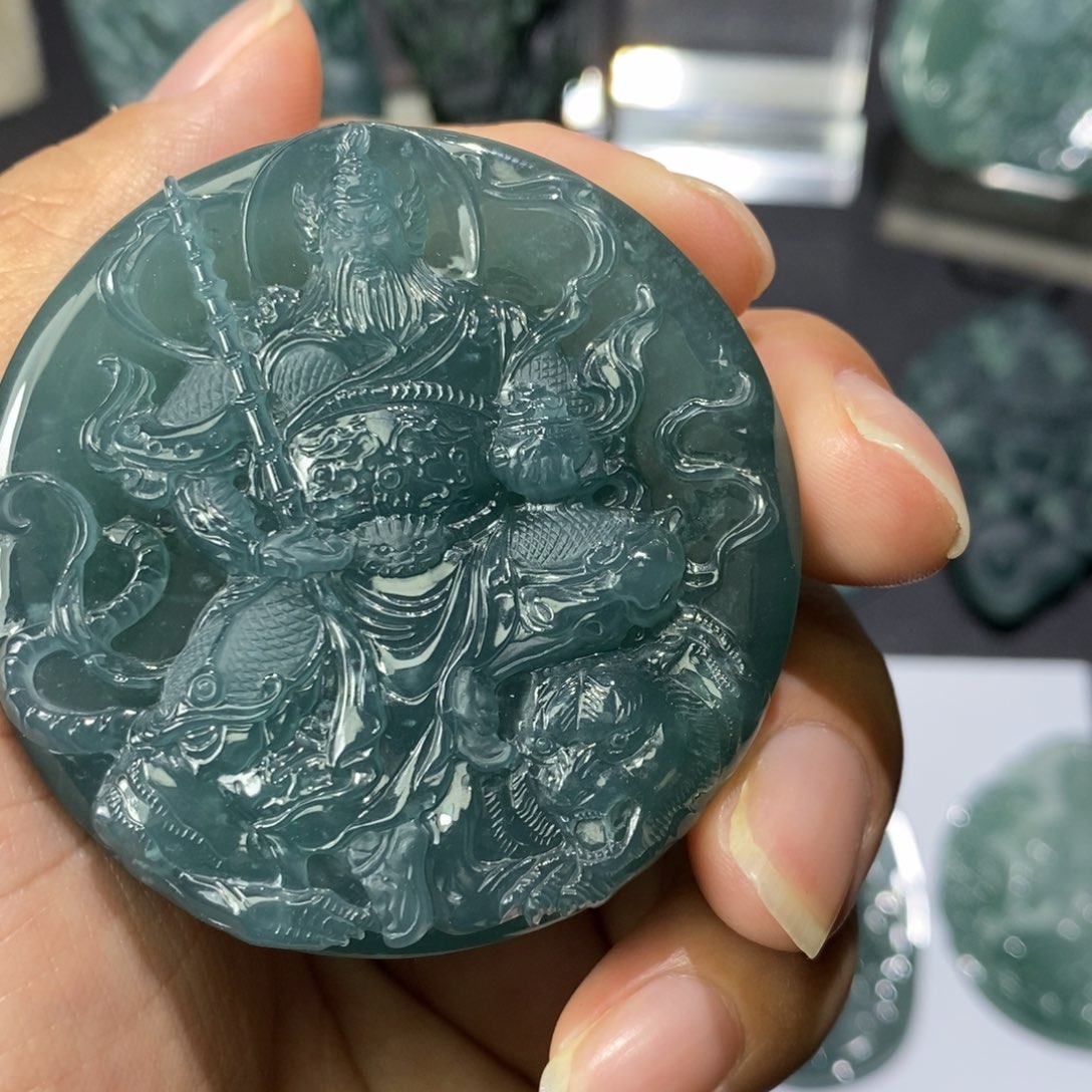 槿***源定制翡翠未镶嵌赵公明