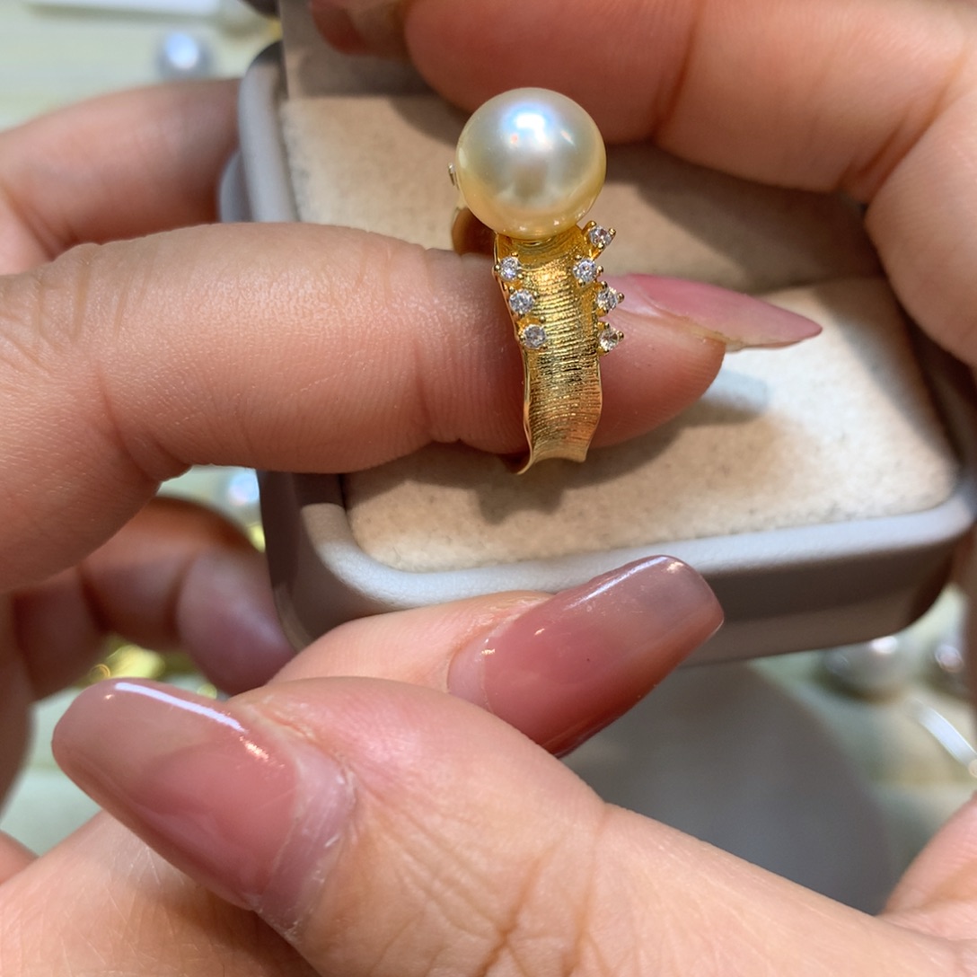 海水珍珠戒指银S925镶嵌