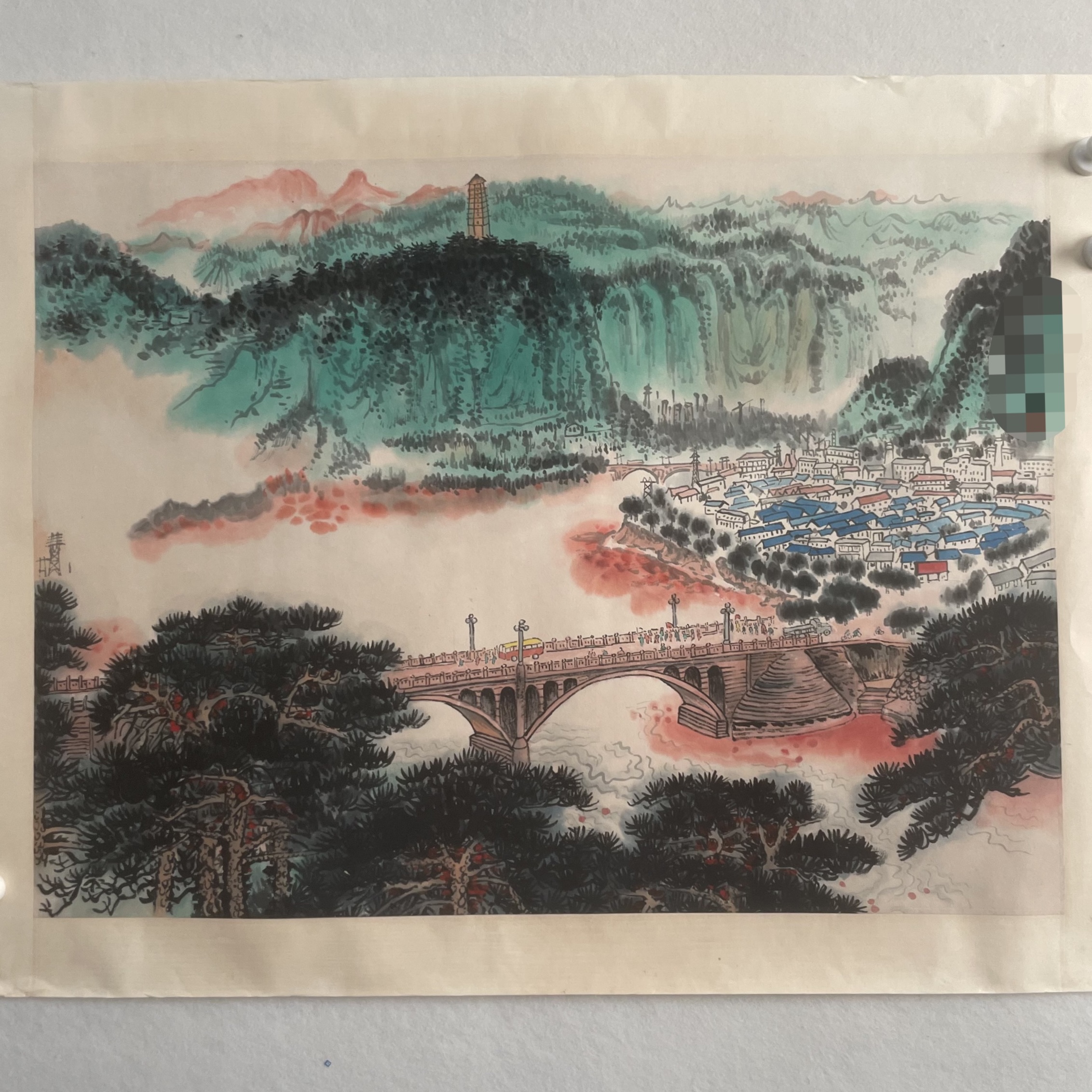 5121 山水  纸本设色镜片 91×68cm