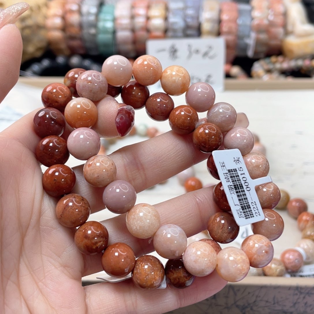 硅化珊瑚（珊瑚玉）手链未镶嵌糖**子993