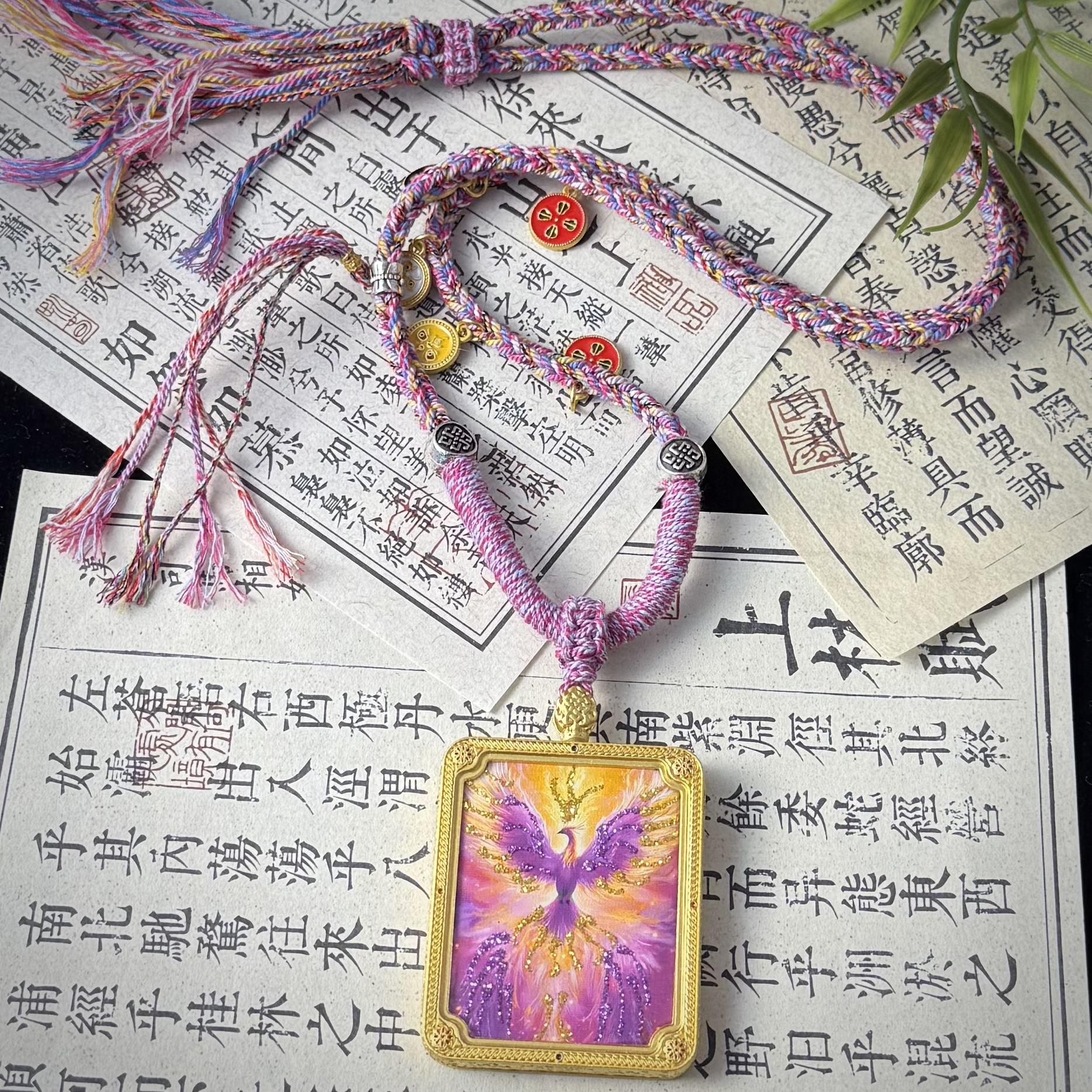 【老佛爷】7961-九紫离火凤凰唐卡吊坠