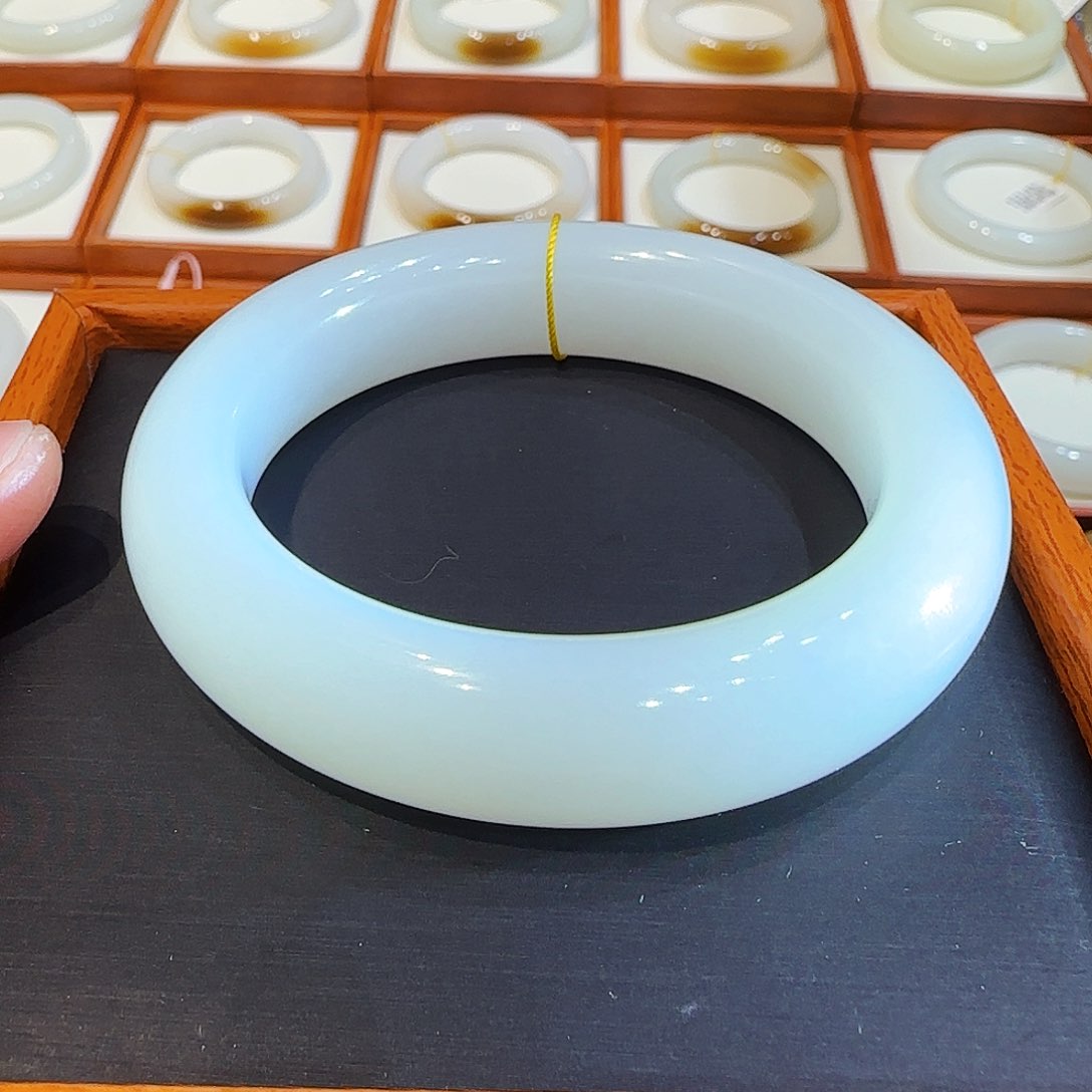 和田玉手镯未镶嵌新疆羊脂白玉52 53 54