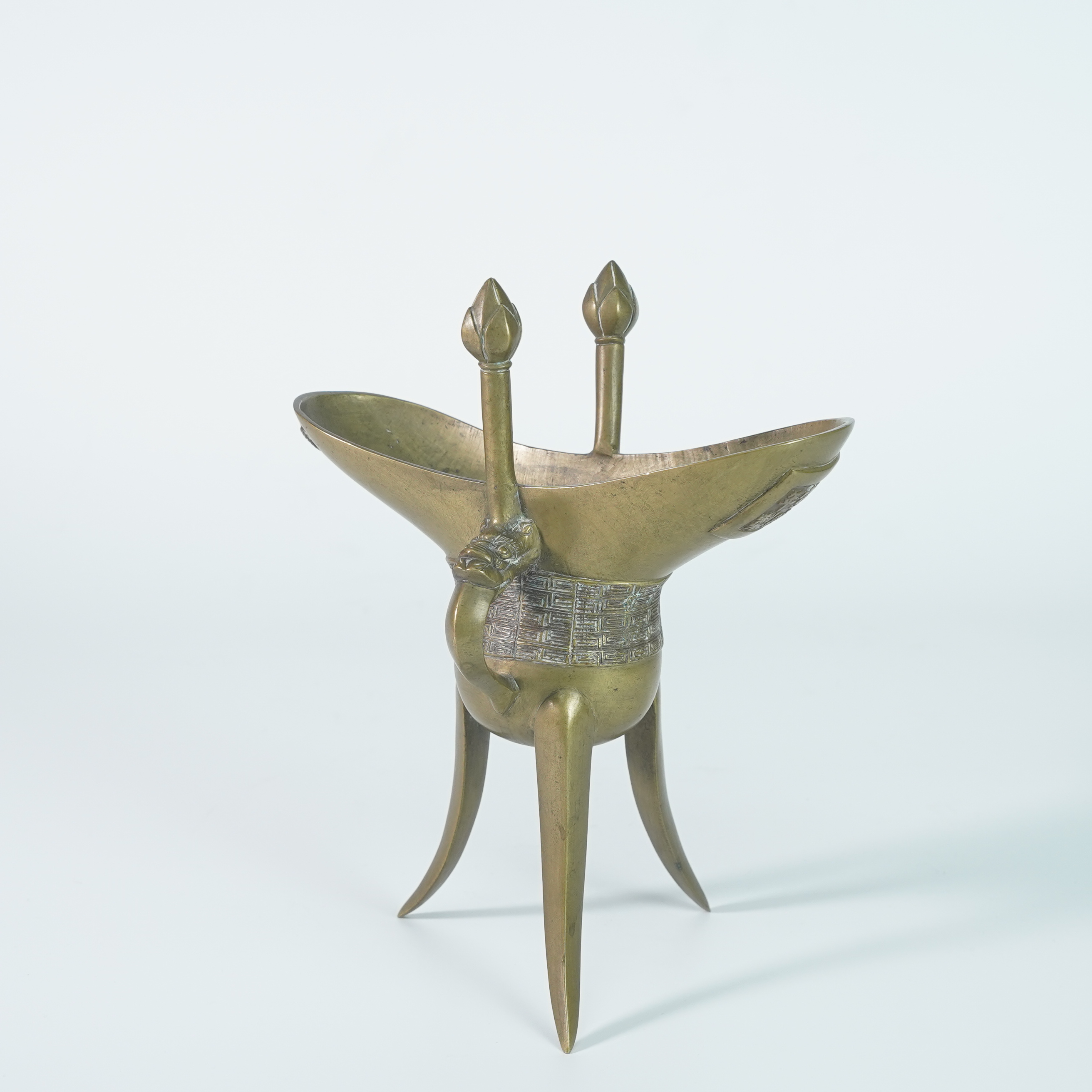 LNJMS251227012【十竹斋】清代铜爵杯