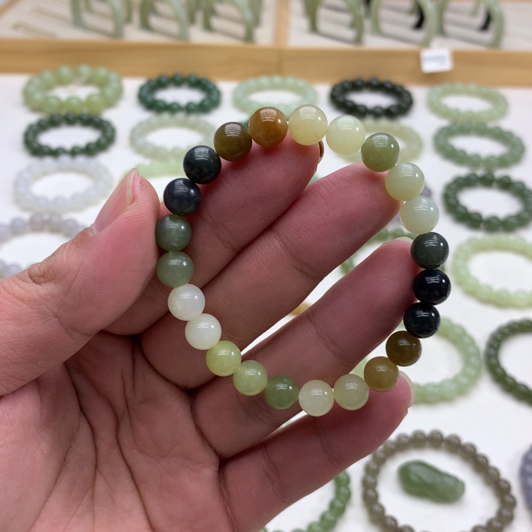 和田玉手串（渐变多宝8）未镶嵌