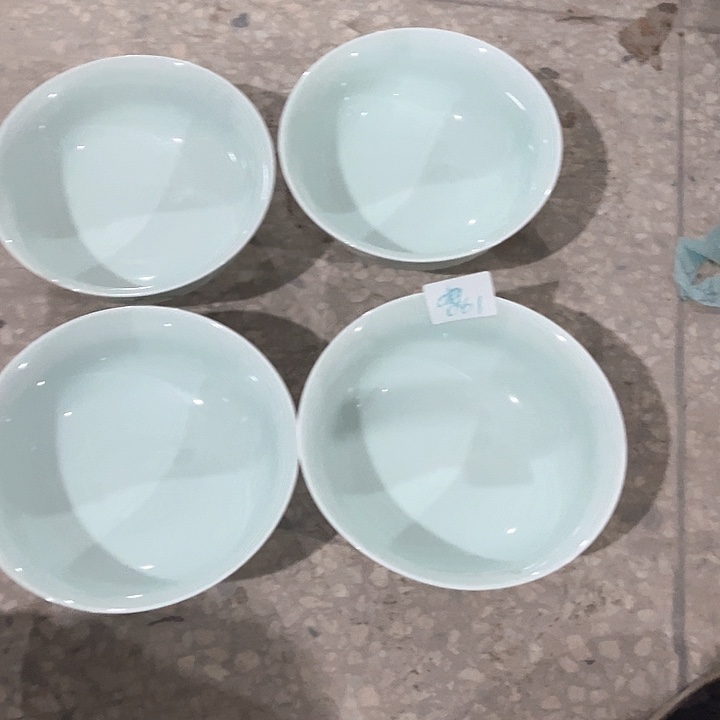 碗061号高白泥影清7寸面碗4个，微瑕处理