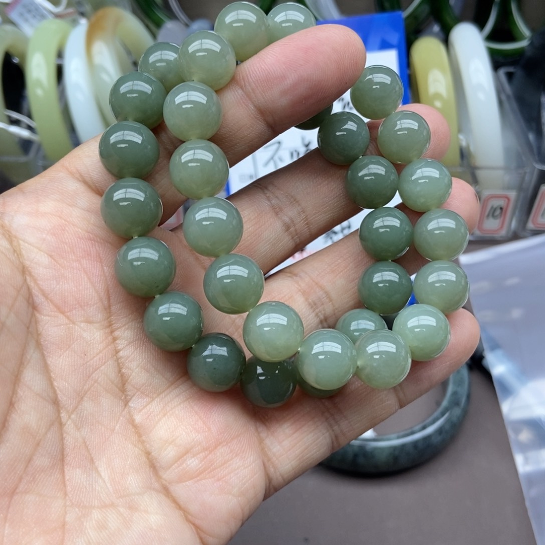 和田玉手串未镶嵌卡12