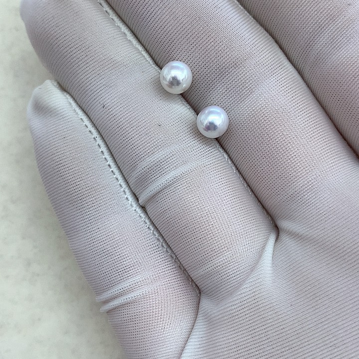 淡水珍珠耳饰未镶嵌定制 5-6
