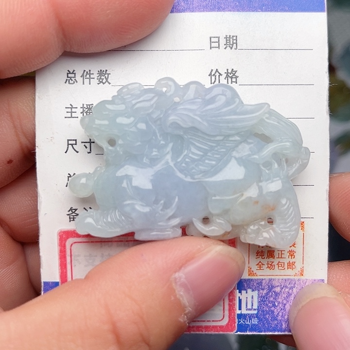 翡翠颈饰未镶嵌飞天貔貅