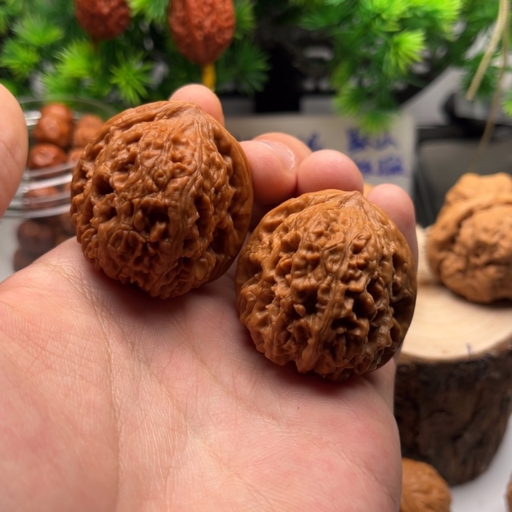 运***犬文玩核桃吊坠39珊瑚纹差尺6
