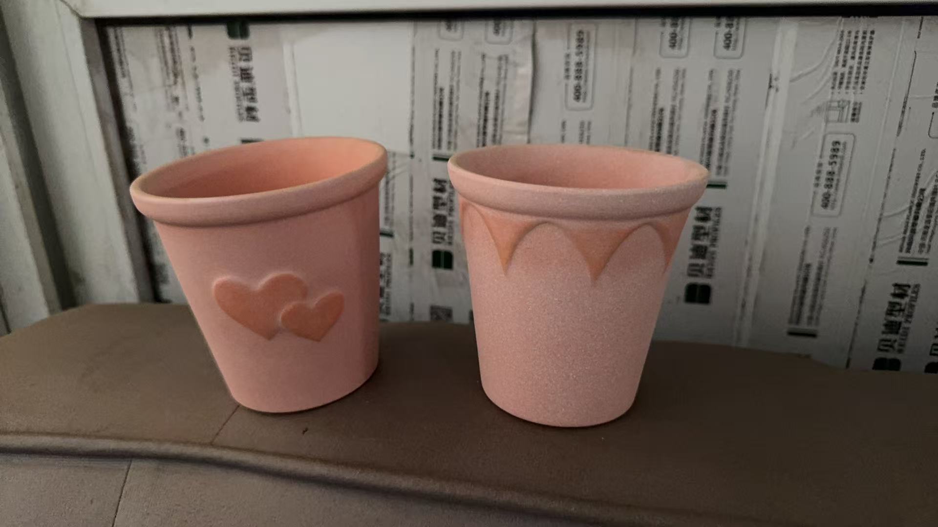 简约ins风红陶浮雕花盆复古透气田园文艺花盆口10高10