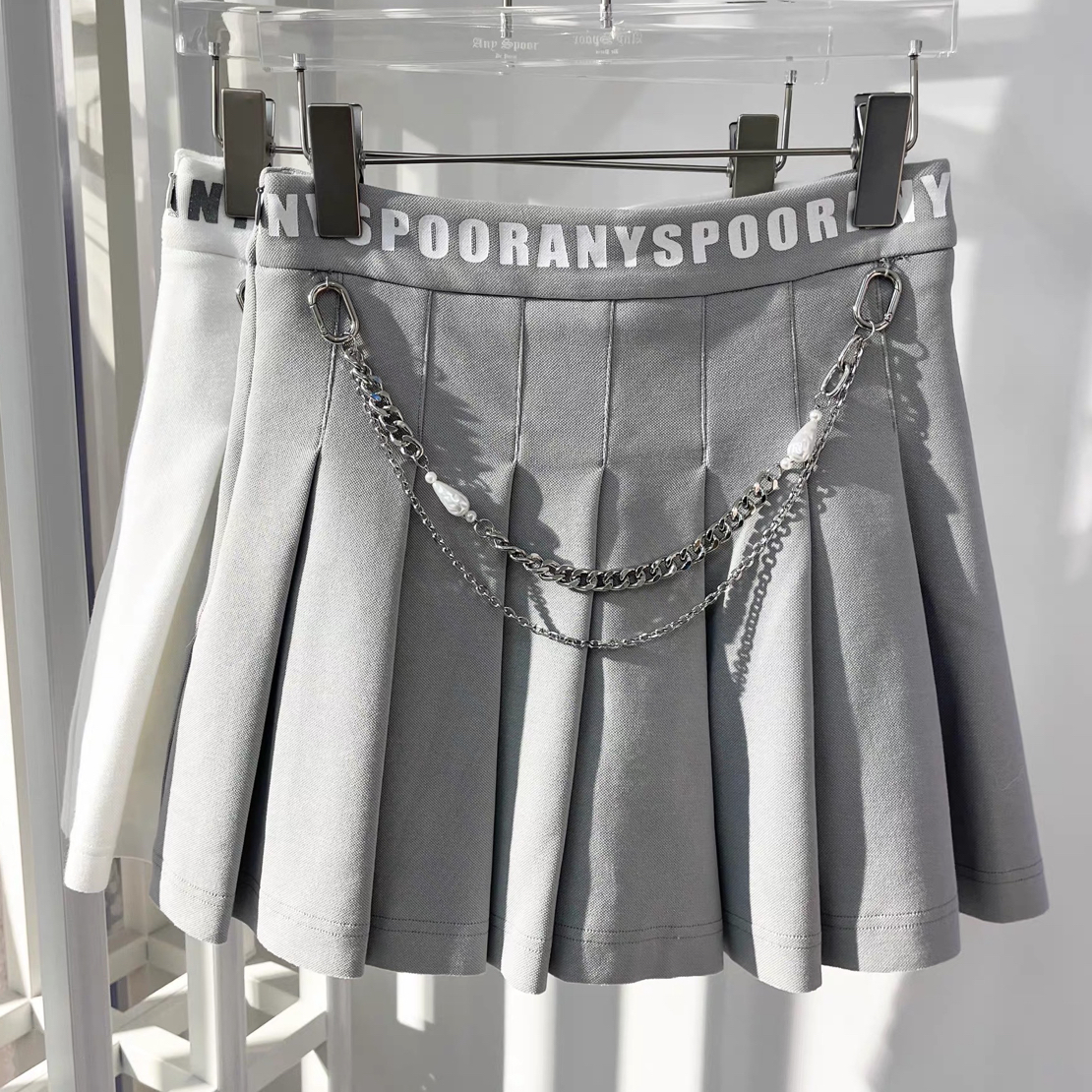 Anyspoor 2025春夏季百褶半身裙84B130