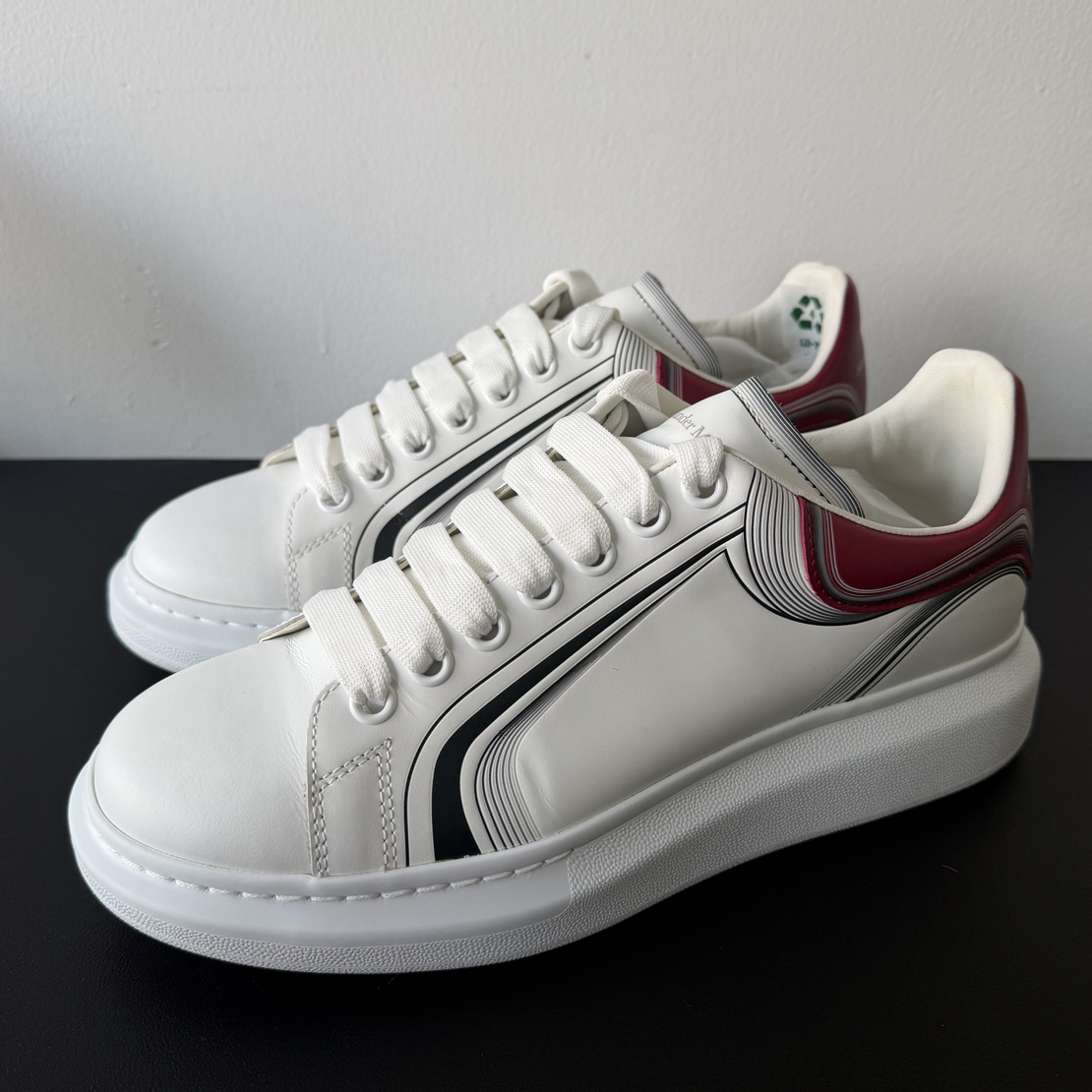 99新 Alexander McQueen/亚历山大·麦昆 42欧 白红板鞋二手奢侈品