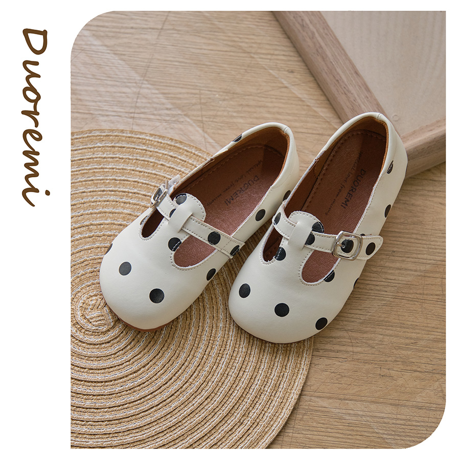 秋季新款BR2443浅口简约牛皮女童复古软底真皮公主鞋