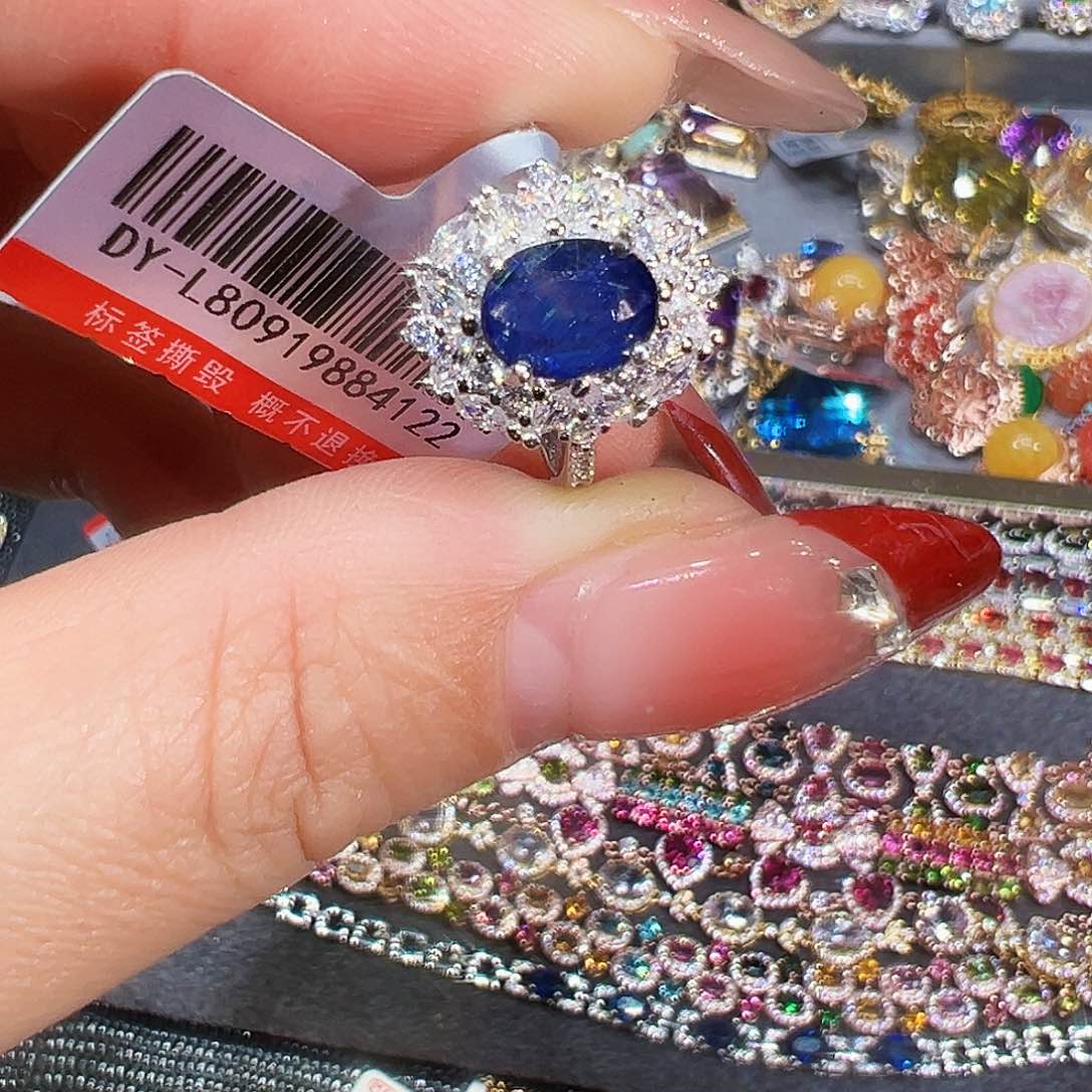 银S925镶嵌珠宝奇石蓝宝石