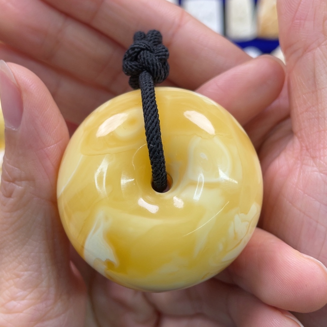 蜜蜡裸石未镶嵌琥珀蜜蜡平安扣吊坠