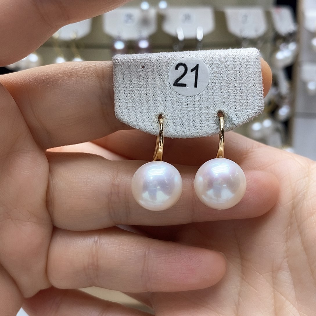 淡水珍珠耳饰银S925镶嵌