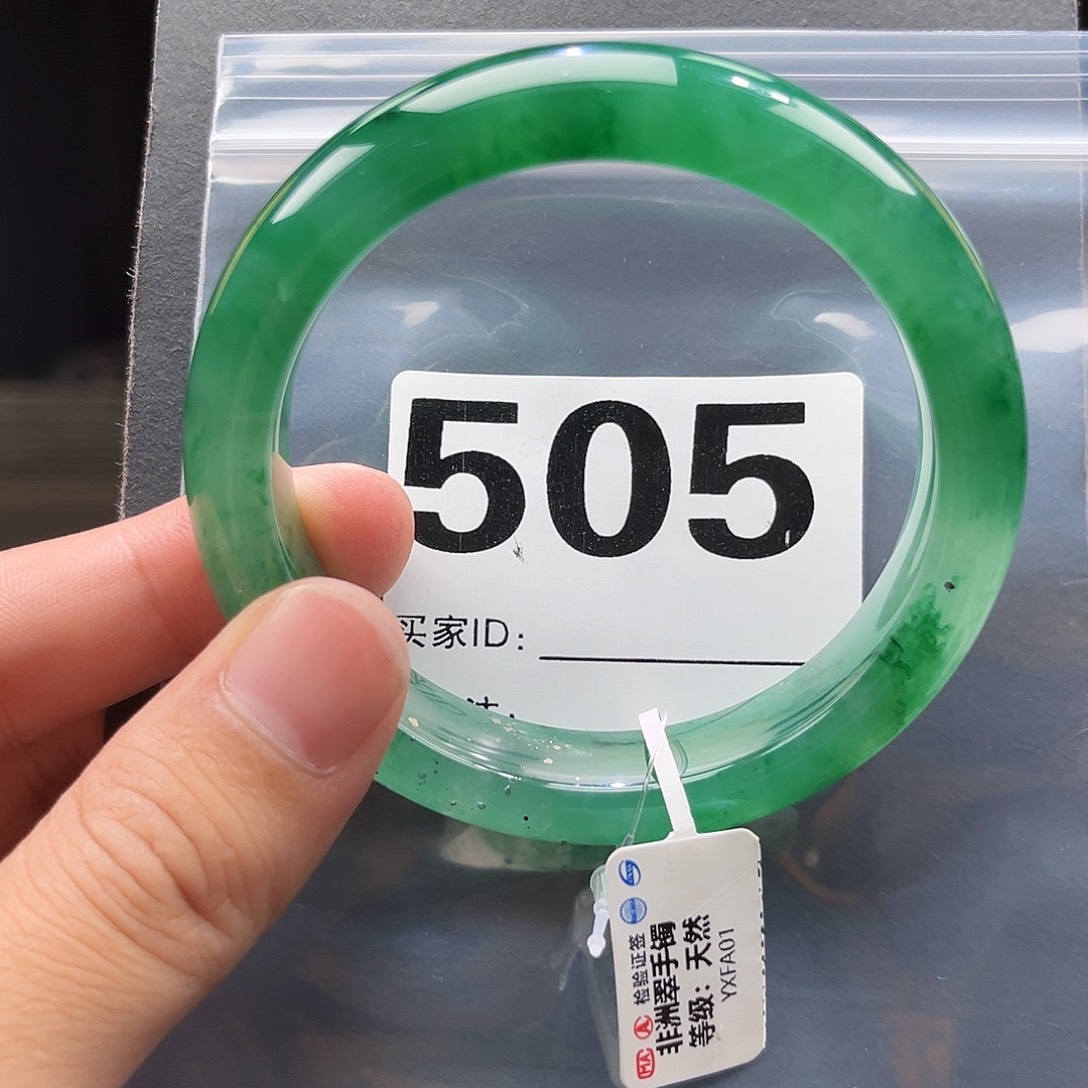 石英质玉（非洲翠）手镯未镶嵌505圈口59