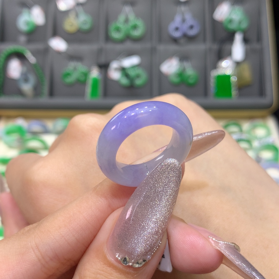 翡翠戒指未镶嵌11一抹紫