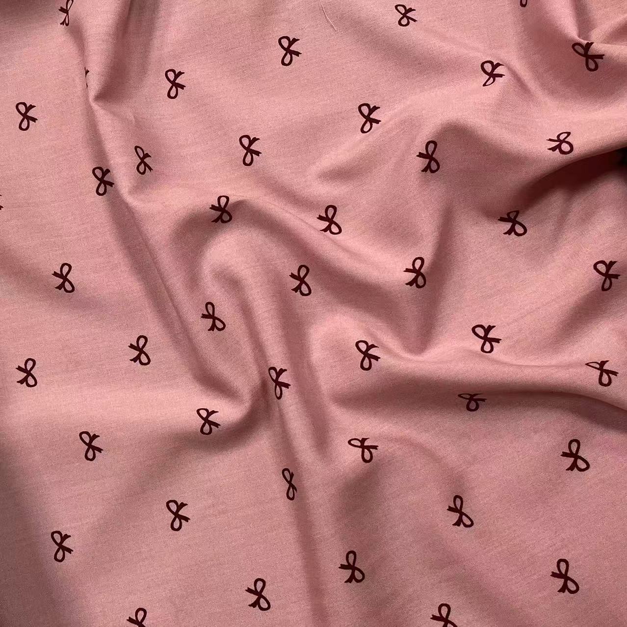 【绒兰】袋鼠国订单! 棉绸布料莱赛尔升级款 174号  粉底蝴蝶结