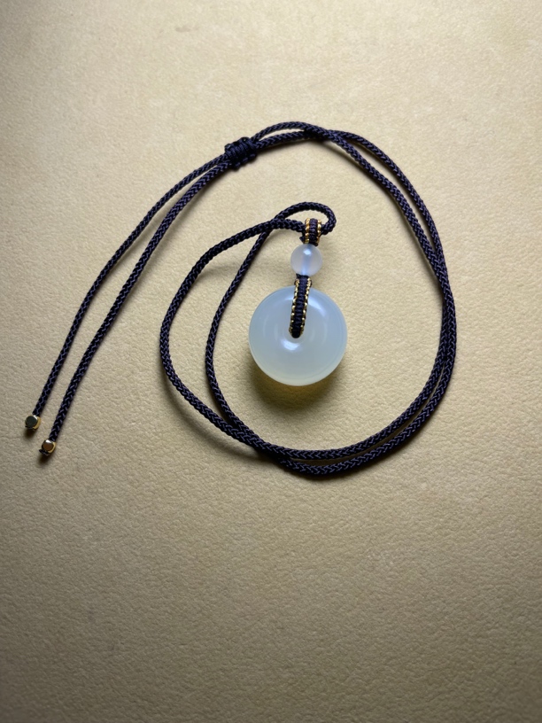 天然玉石三某堆平安扣男女款情侣冰感水润经典百搭