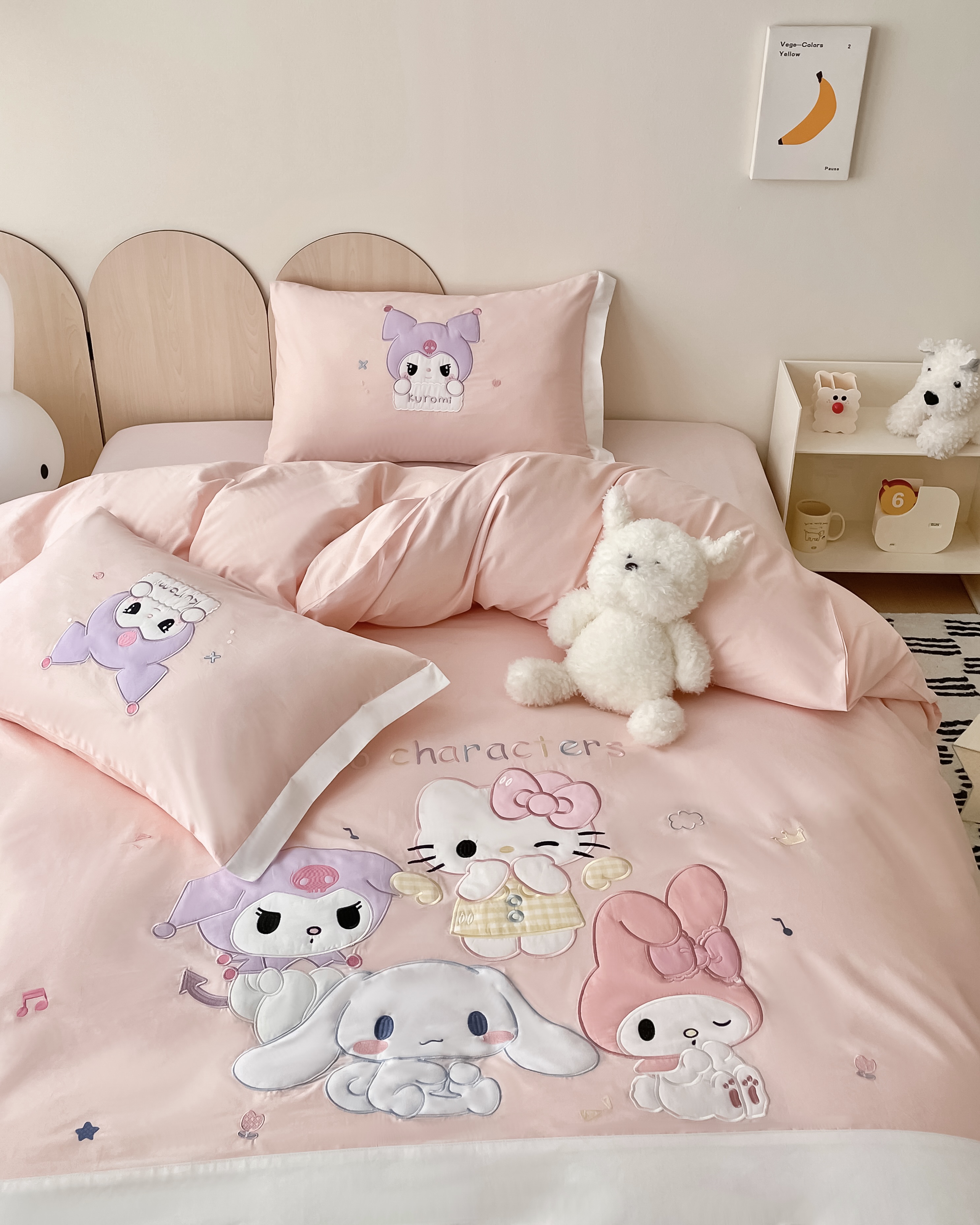 全棉四件套【三丽鸥小分队】100%卡通贴布绣四件套 精致刺绣可爱