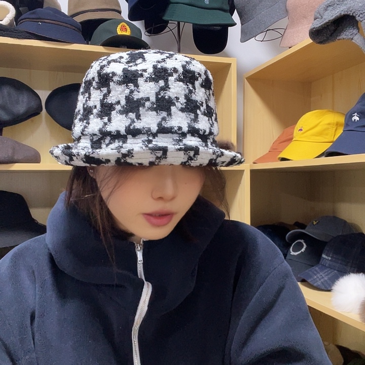 纯棉羊毛小香风礼帽渔夫帽两戴