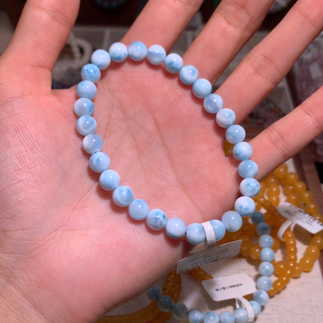 静****针钠钙石（海纹石）未镶嵌手链