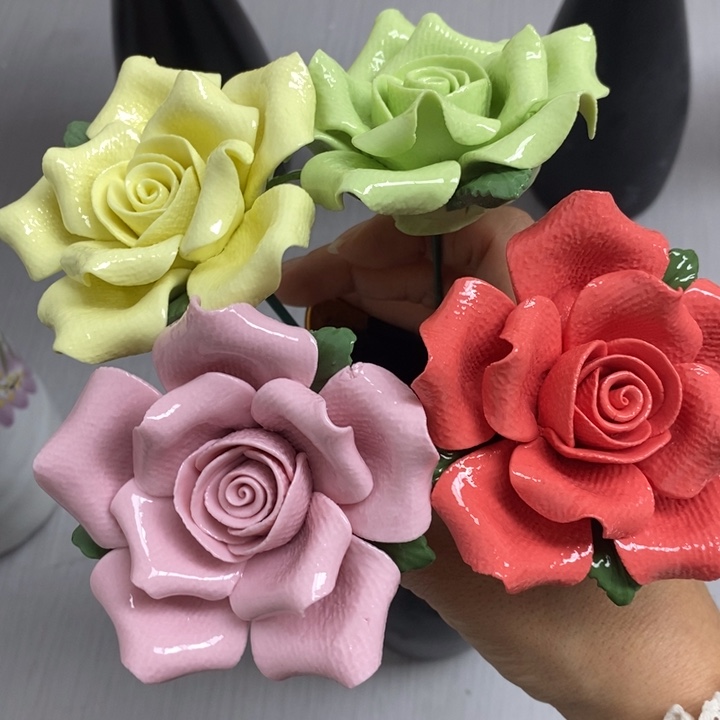 陶瓷陶瓷材料4朵组合