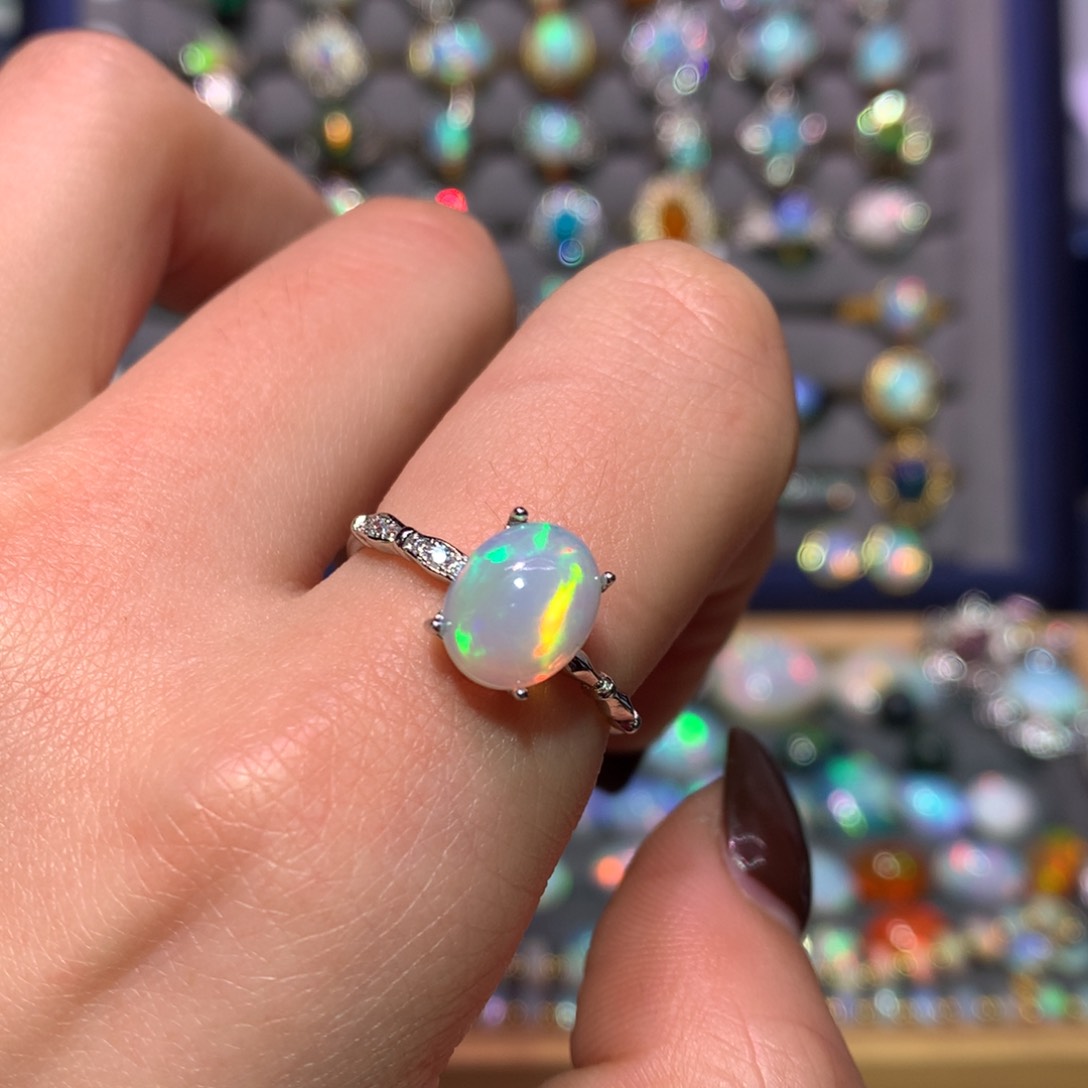 银S925镶嵌欧泊戒指款式