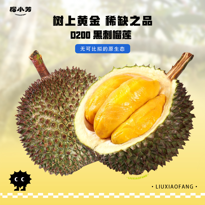 【顺丰空运】榴小芳马来西亚进口黑刺榴莲整果顺丰包邮