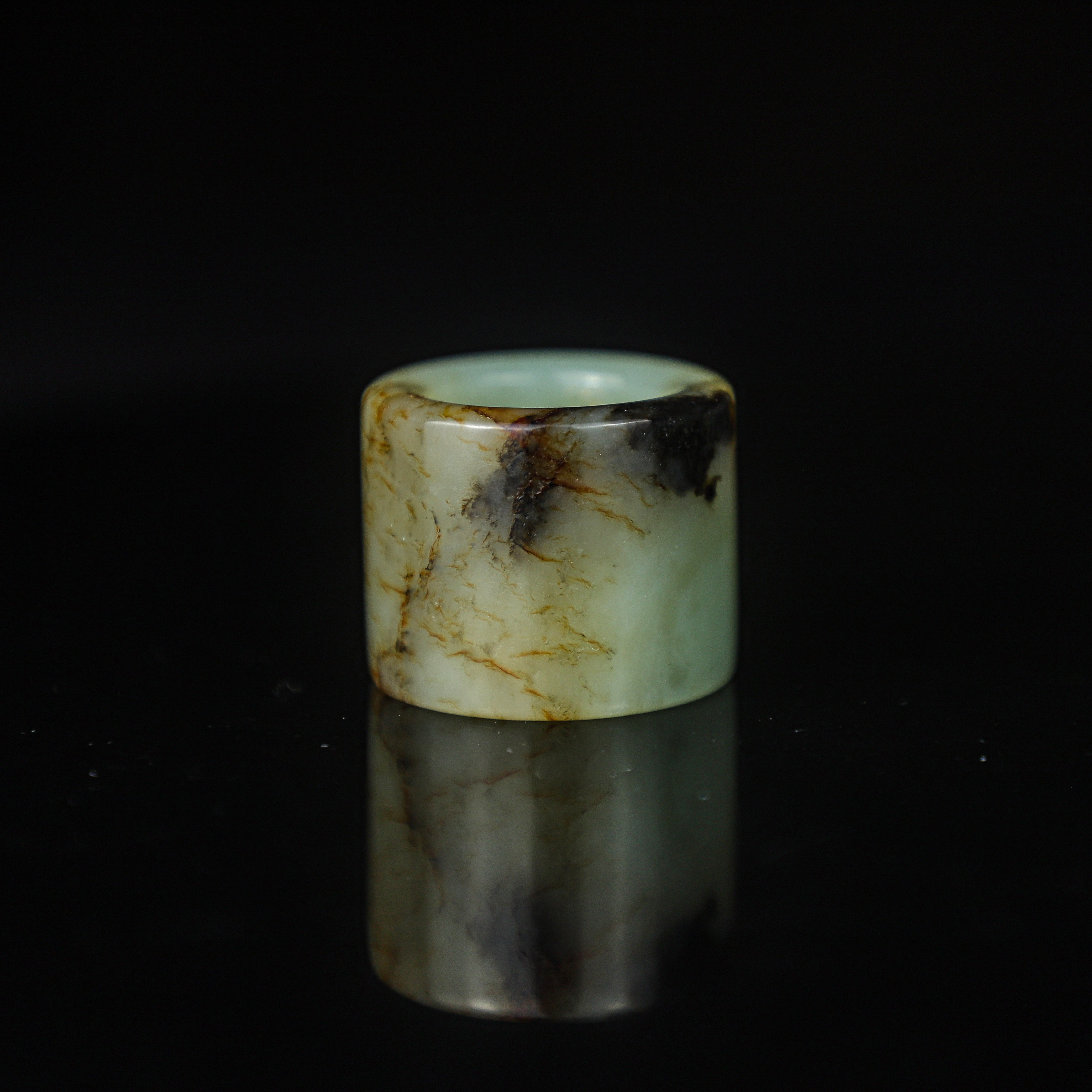 TCWWA09518清晚和田白玉素面扳指