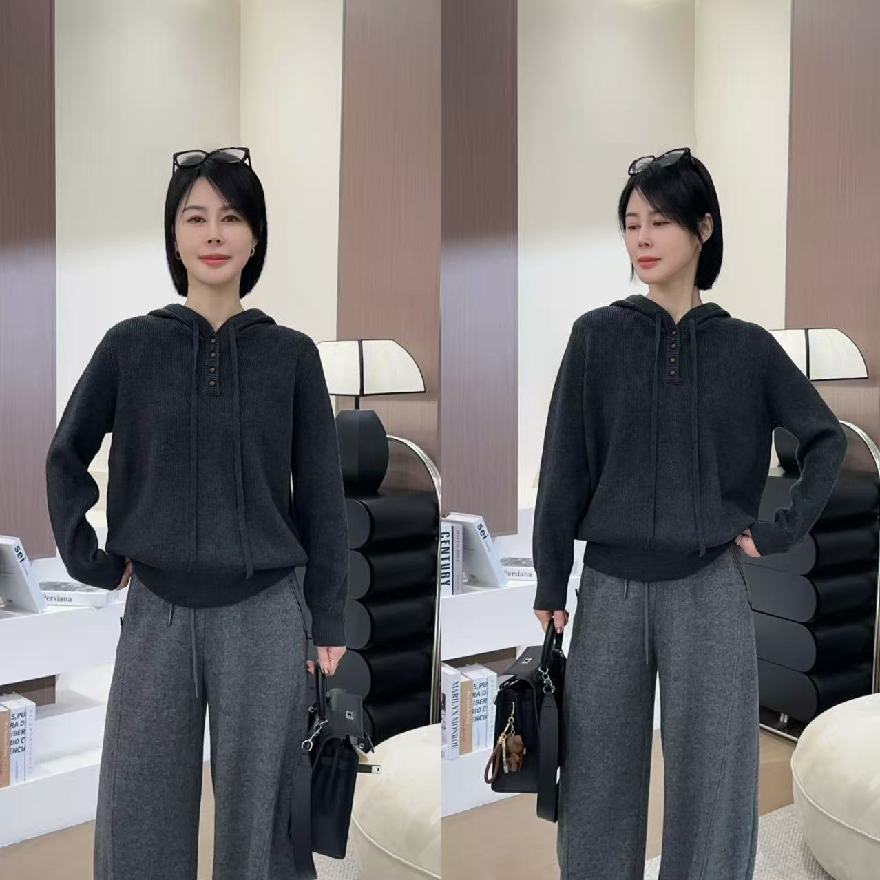 【洁子推荐】2025冬季新款259709 百搭连帽毛衣JZYC259709