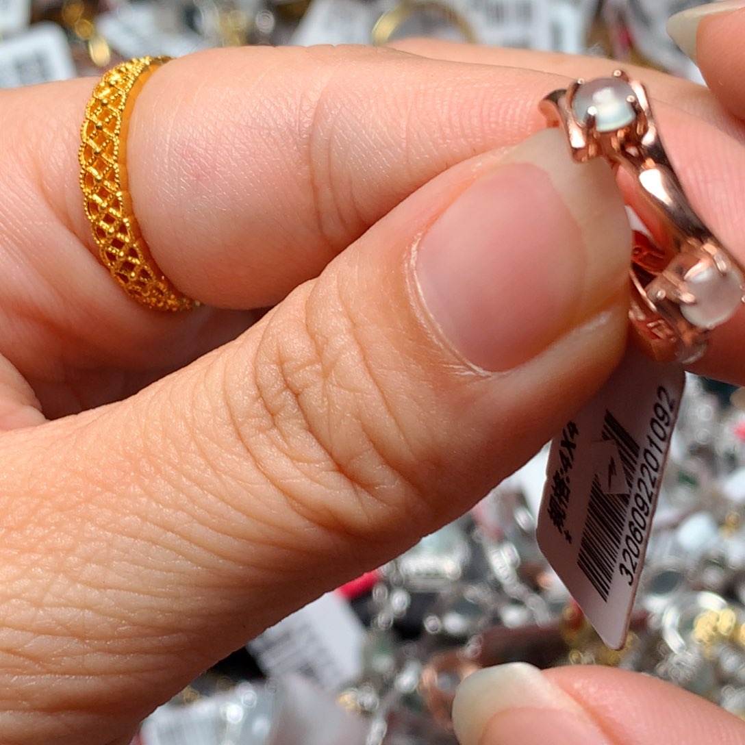 翡翠戒指银S925镶嵌天然翡翠耳饰