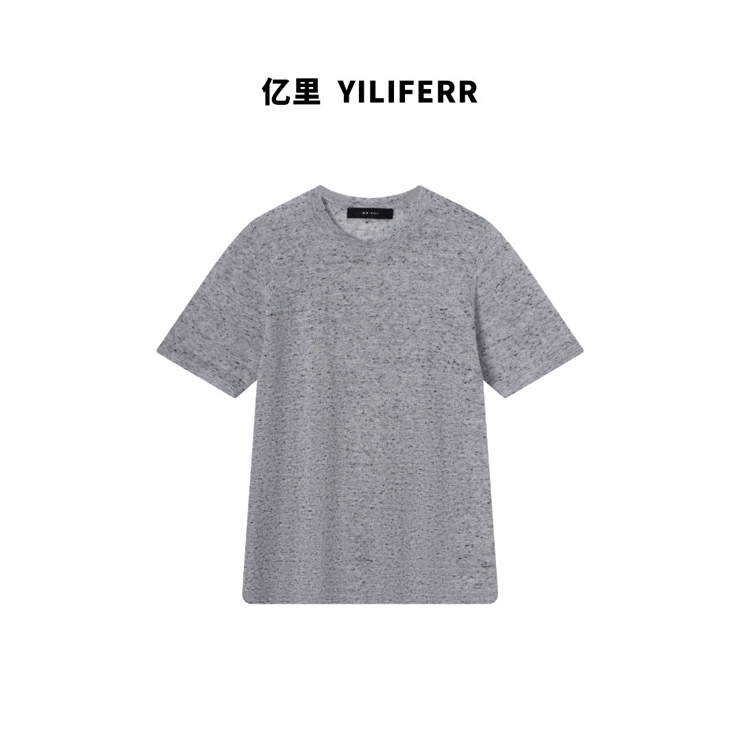 【YILI显瘦女装】时尚气质圆领通勤舒适短袖针织衫 Y0875