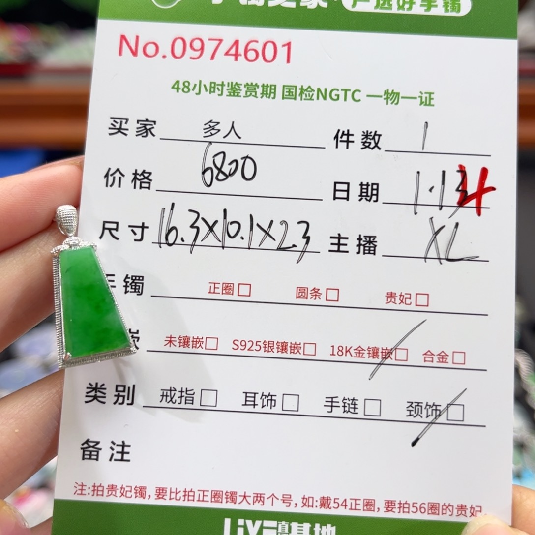 【闪购商品】翡翠颈饰18K金镶嵌多人