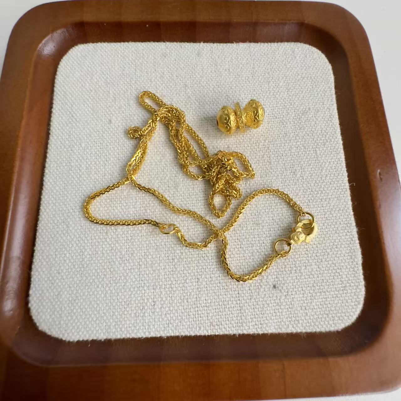 足金999 腰鼓肖邦链项链