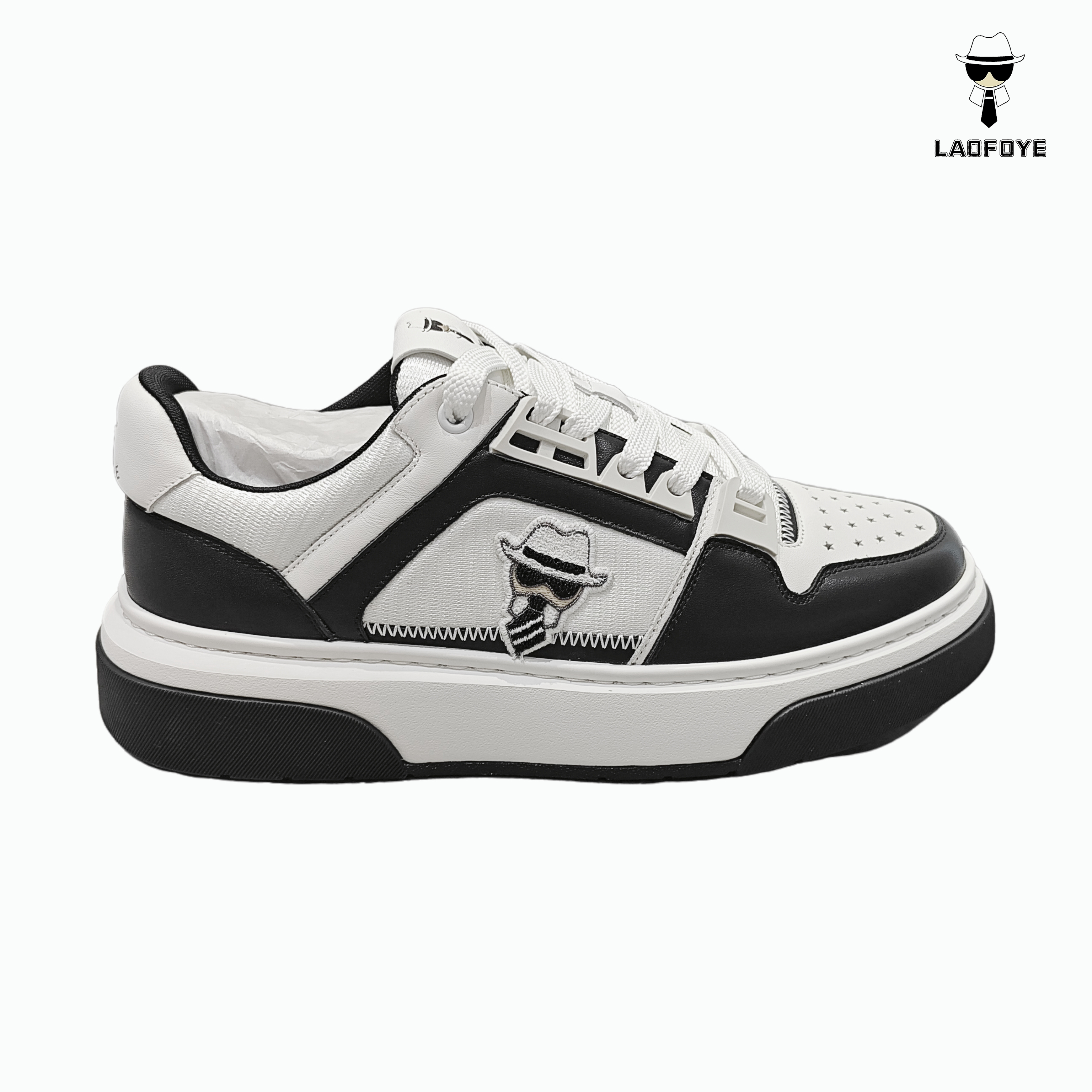 小LAOFOYE正品欧货男时尚百搭舒适潮流休闲板鞋纯小白鞋 LF 12501