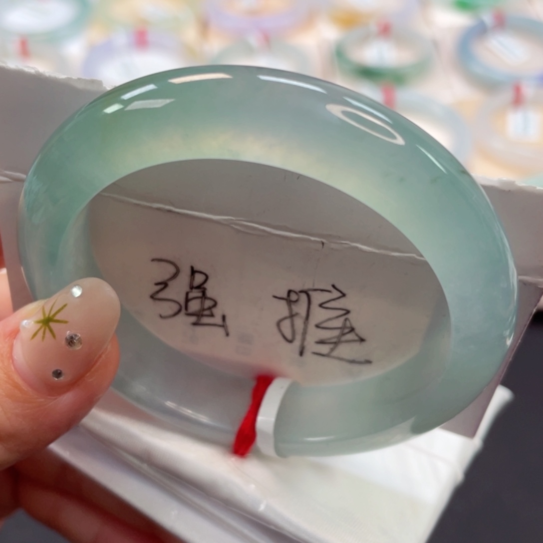 未镶嵌手镯翡翠12号炸光茶卡盐湖