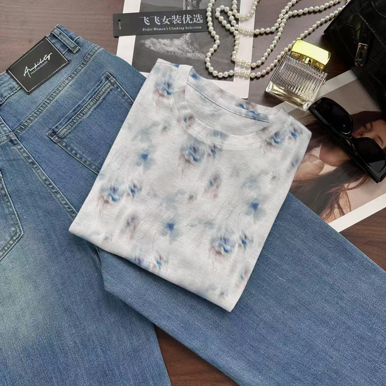 【花海】春夏氛围感晕染花朵~超凉快轻薄！夏天必穿针织衫Y6903