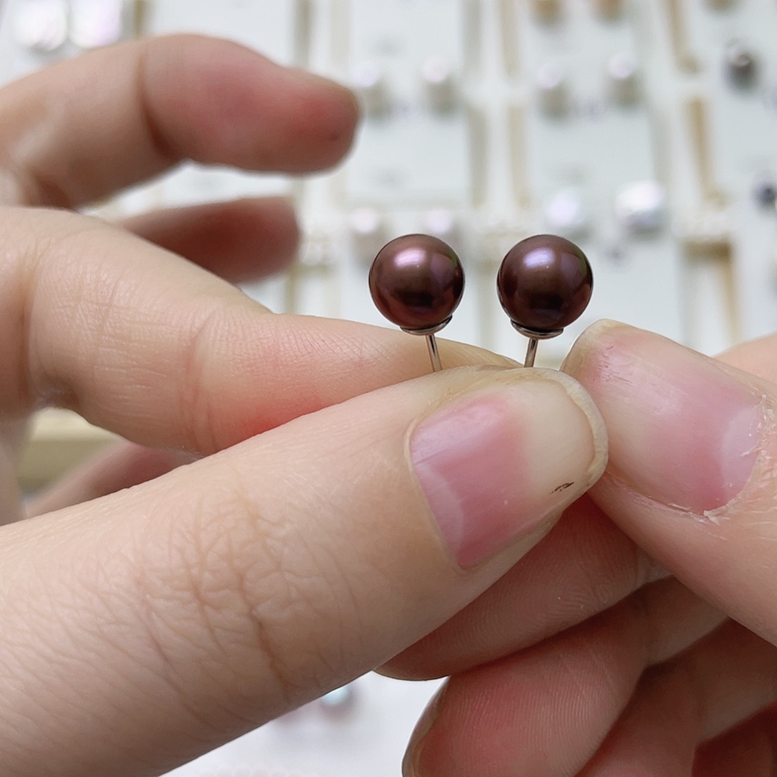 素***竹耳饰淡水珍珠银S925镶嵌