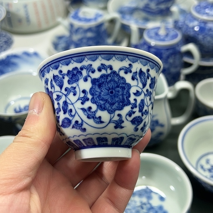 微瑕柴窑点工缠枝花卉薄胎铃铛大