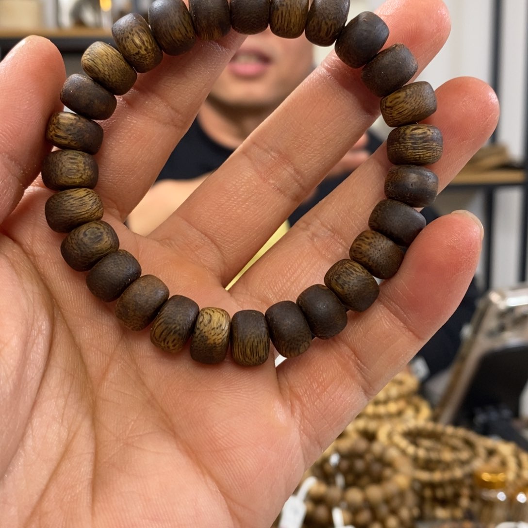 沉香手串奇楠沉香算盘珠1.0单圈10.4克