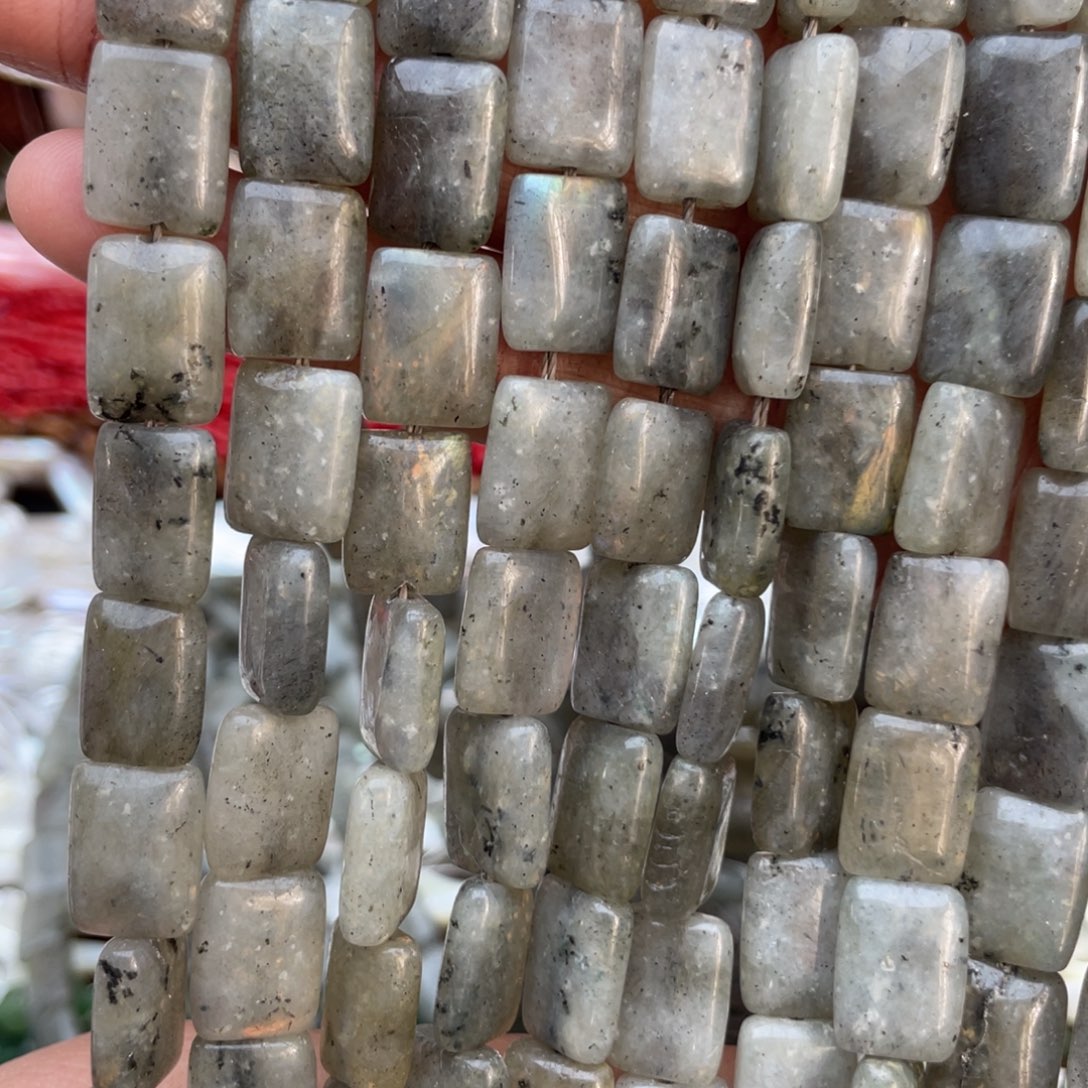 玛瑙/玉髓未镶嵌珠宝半成品灰月光1条方牌卡10*14