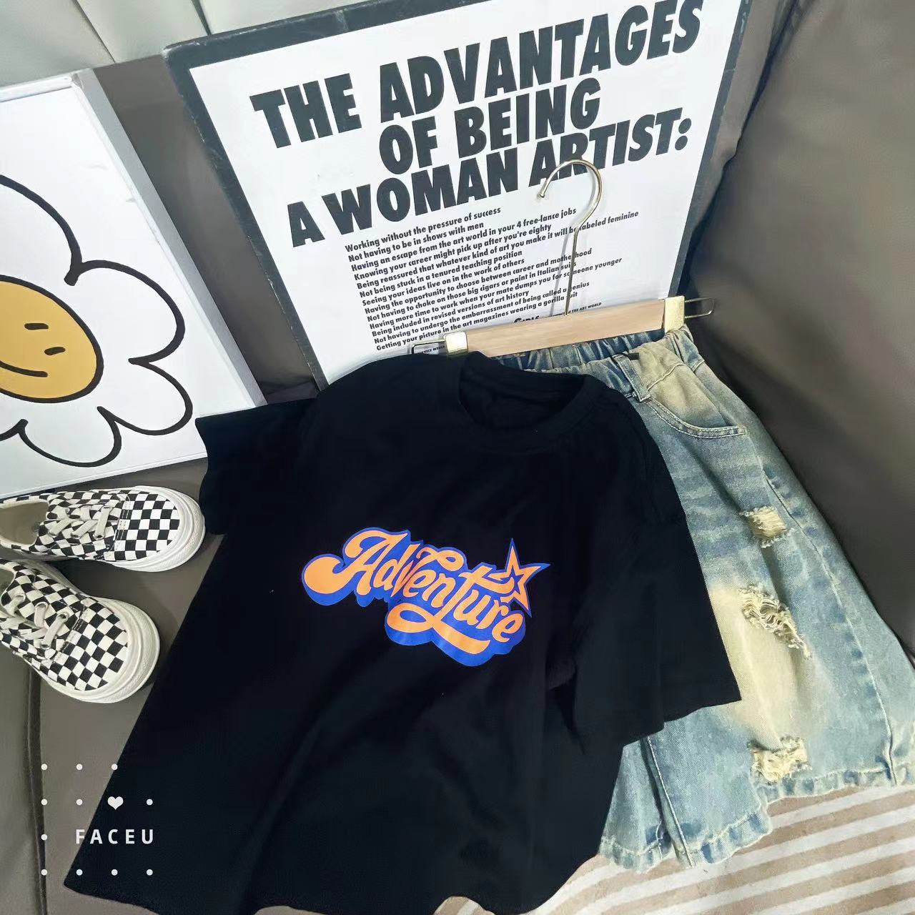 405307《现》优选韩版儿童休闲日常潮牌夏款洋气百搭短袖