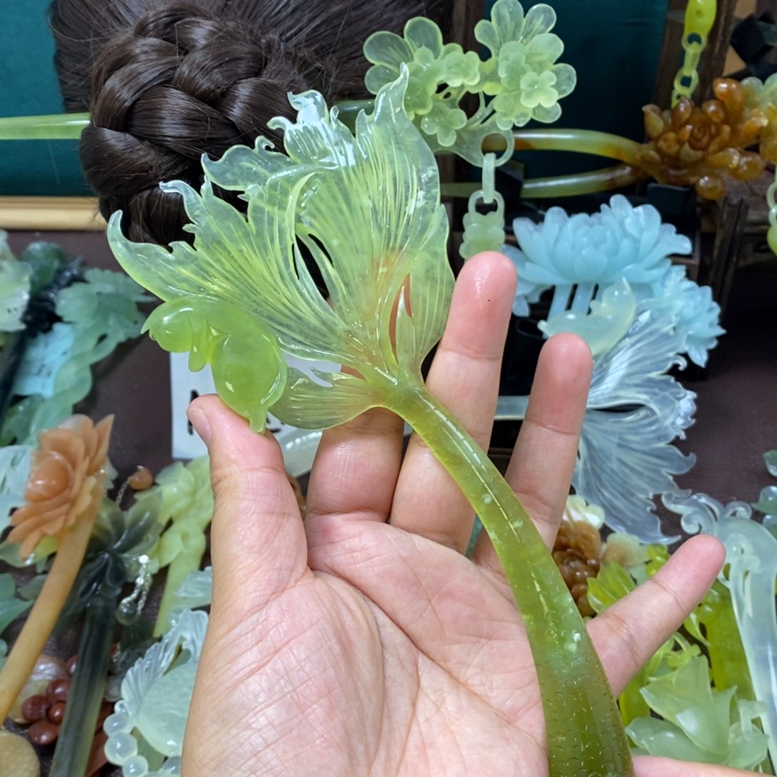 未镶嵌蛇纹石玉发饰