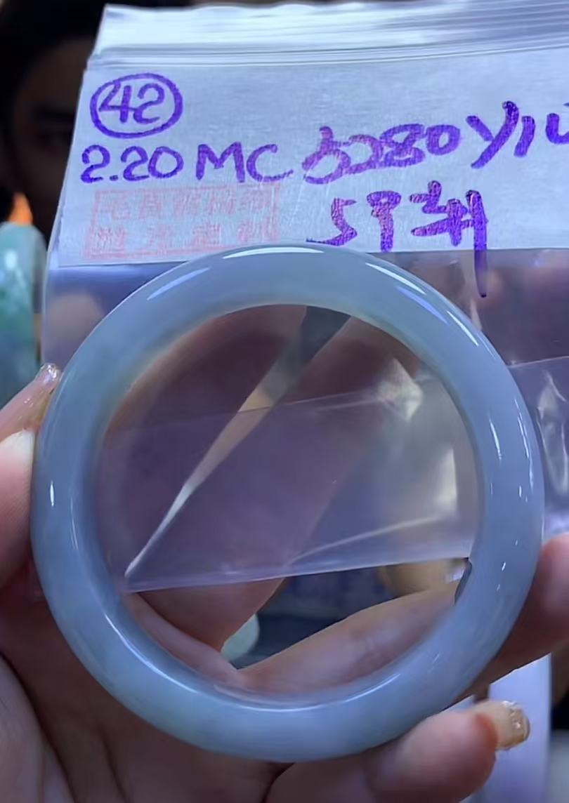 定制翡翠未镶嵌毛货需精细抛光42手镯59+5280元+拍一发一