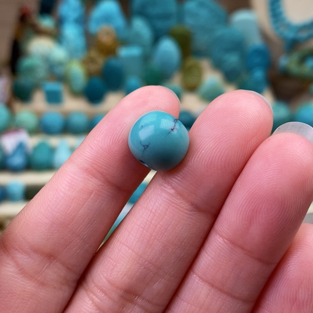 绿松石珠宝奇石未镶嵌10.5mm