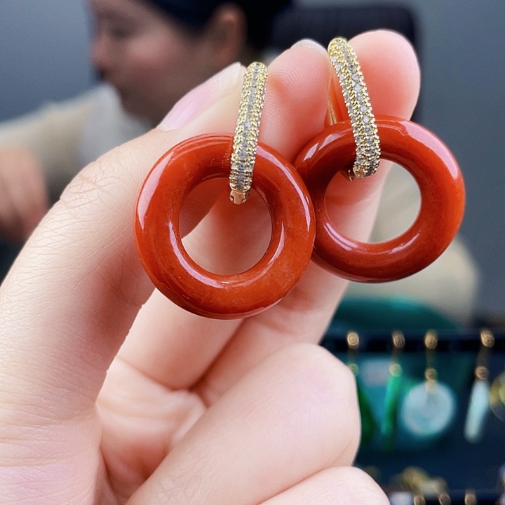 翡翠耳饰未镶嵌饰品