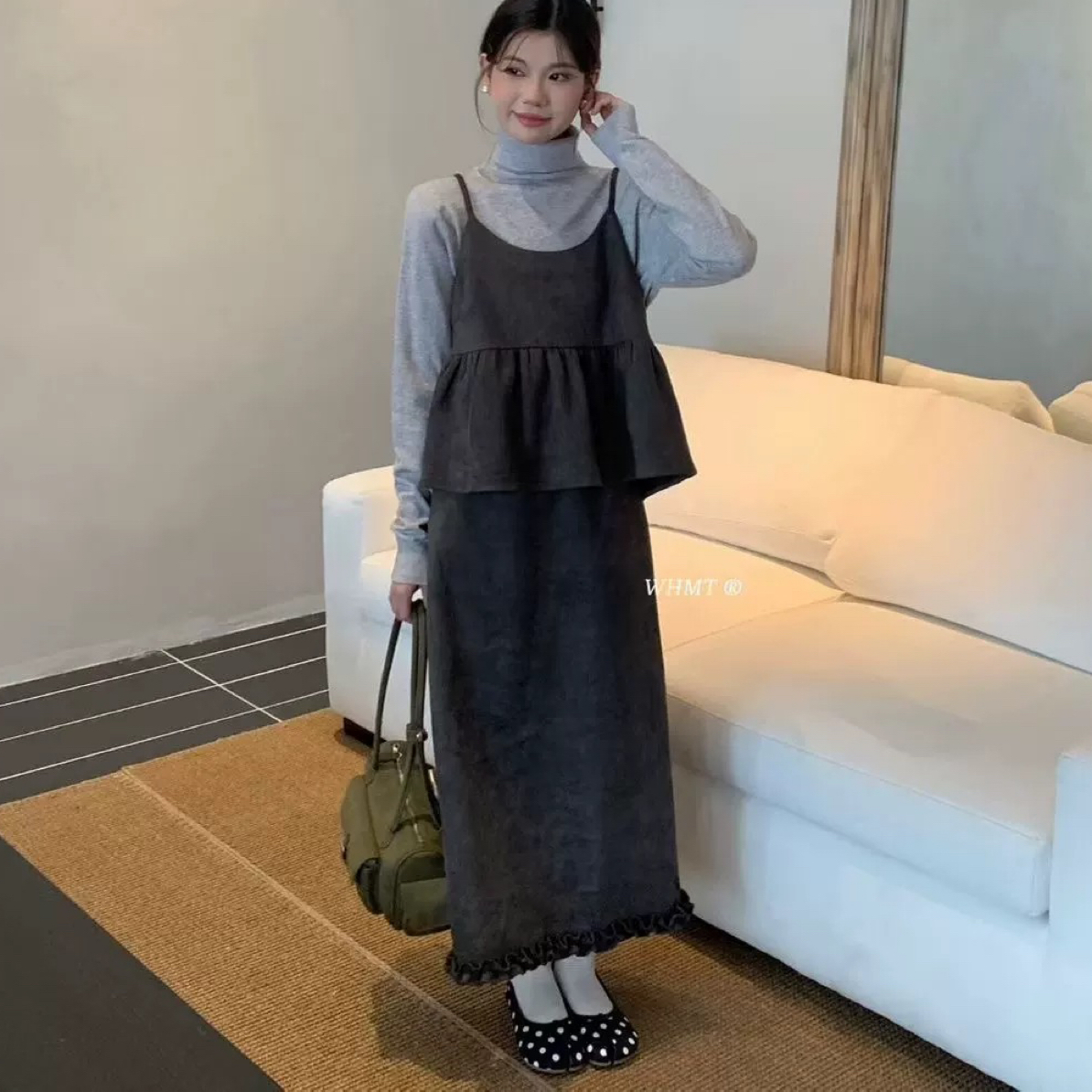 大码韩系风温柔休闲气质复古秋季三件套3061